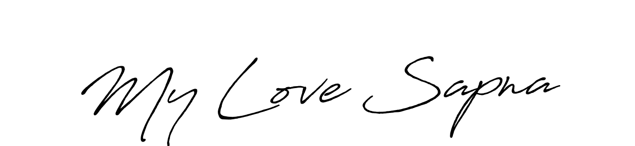 How to make My Love Sapna name signature. Use Antro_Vectra_Bolder style for creating short signs online. This is the latest handwritten sign. My Love Sapna signature style 7 images and pictures png