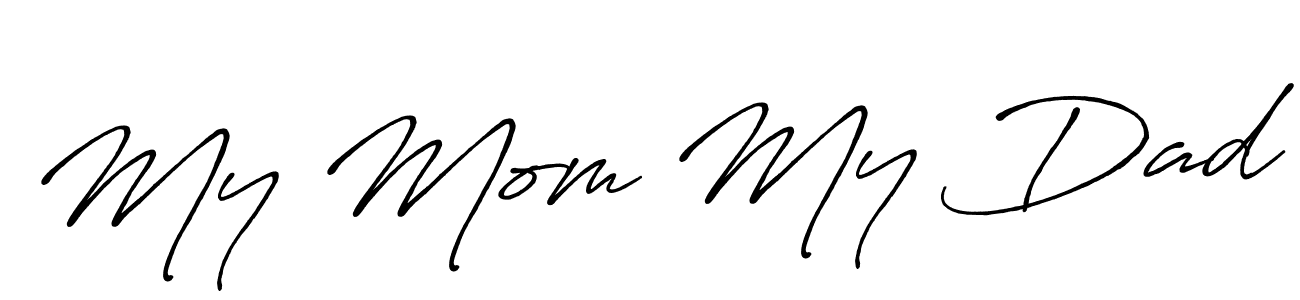 Similarly Antro_Vectra_Bolder is the best handwritten signature design. Signature creator online .You can use it as an online autograph creator for name My Mom My Dad. My Mom My Dad signature style 7 images and pictures png