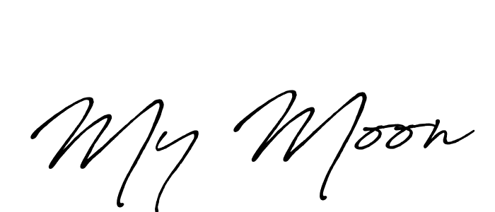 It looks lik you need a new signature style for name My Moon. Design unique handwritten (Antro_Vectra_Bolder) signature with our free signature maker in just a few clicks. My Moon signature style 7 images and pictures png