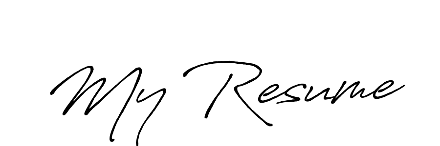 How to Draw My Resume signature style? Antro_Vectra_Bolder is a latest design signature styles for name My Resume. My Resume signature style 7 images and pictures png