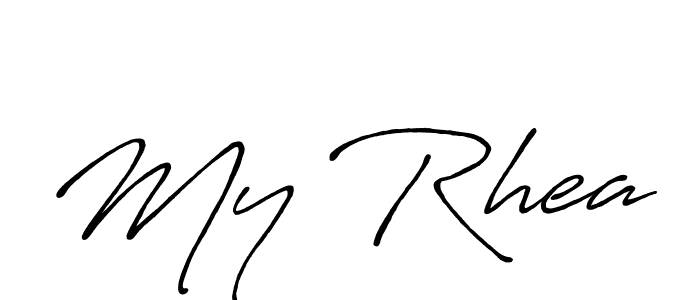 Use a signature maker to create a handwritten signature online. With this signature software, you can design (Antro_Vectra_Bolder) your own signature for name My Rhea. My Rhea signature style 7 images and pictures png