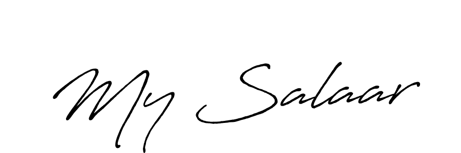 Use a signature maker to create a handwritten signature online. With this signature software, you can design (Antro_Vectra_Bolder) your own signature for name My Salaar. My Salaar signature style 7 images and pictures png