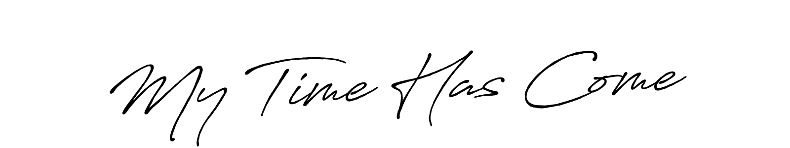 Make a beautiful signature design for name My Time Has Come. With this signature (Antro_Vectra_Bolder) style, you can create a handwritten signature for free. My Time Has Come signature style 7 images and pictures png
