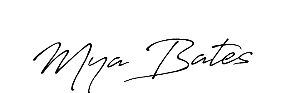 Mya Bates stylish signature style. Best Handwritten Sign (Antro_Vectra_Bolder) for my name. Handwritten Signature Collection Ideas for my name Mya Bates. Mya Bates signature style 7 images and pictures png