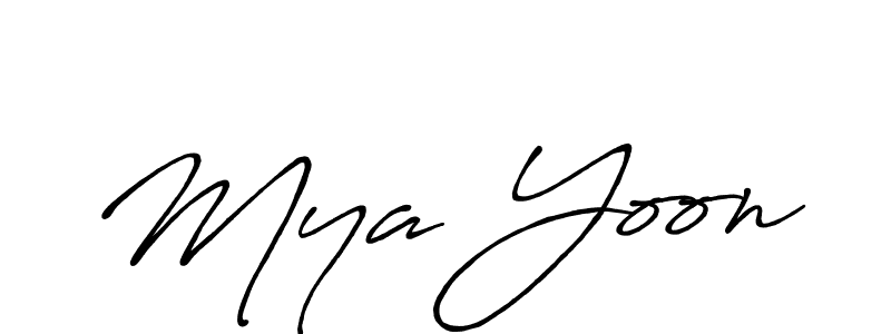 How to make Mya Yoon name signature. Use Antro_Vectra_Bolder style for creating short signs online. This is the latest handwritten sign. Mya Yoon signature style 7 images and pictures png