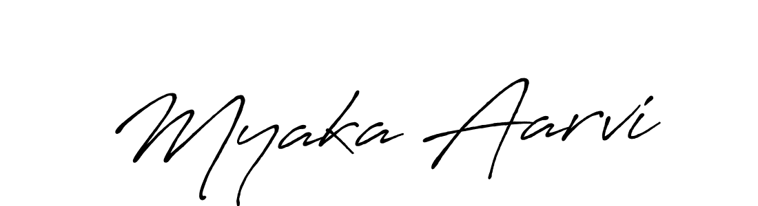 Myaka Aarvi stylish signature style. Best Handwritten Sign (Antro_Vectra_Bolder) for my name. Handwritten Signature Collection Ideas for my name Myaka Aarvi. Myaka Aarvi signature style 7 images and pictures png