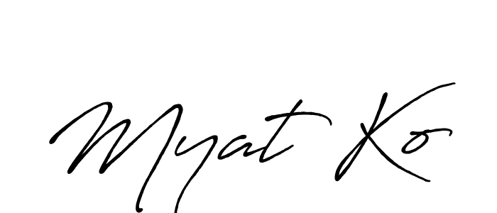 Design your own signature with our free online signature maker. With this signature software, you can create a handwritten (Antro_Vectra_Bolder) signature for name Myat Ko. Myat Ko signature style 7 images and pictures png