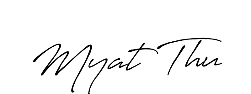 How to make Myat Thu name signature. Use Antro_Vectra_Bolder style for creating short signs online. This is the latest handwritten sign. Myat Thu signature style 7 images and pictures png