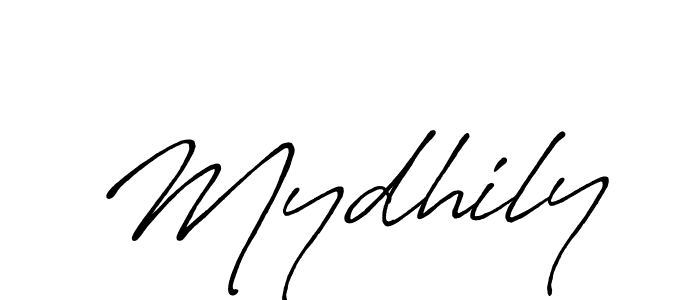 Similarly Antro_Vectra_Bolder is the best handwritten signature design. Signature creator online .You can use it as an online autograph creator for name Mydhily. Mydhily signature style 7 images and pictures png