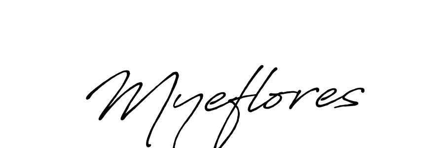 Myeflores stylish signature style. Best Handwritten Sign (Antro_Vectra_Bolder) for my name. Handwritten Signature Collection Ideas for my name Myeflores. Myeflores signature style 7 images and pictures png