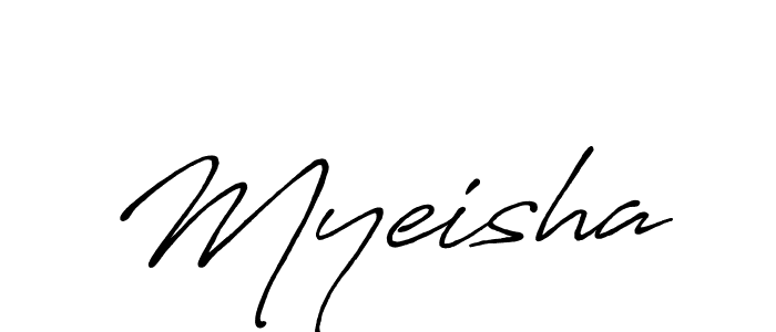 Make a beautiful signature design for name Myeisha. With this signature (Antro_Vectra_Bolder) style, you can create a handwritten signature for free. Myeisha signature style 7 images and pictures png
