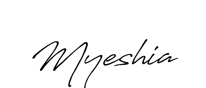 Create a beautiful signature design for name Myeshia. With this signature (Antro_Vectra_Bolder) fonts, you can make a handwritten signature for free. Myeshia signature style 7 images and pictures png