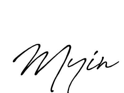 How to make Myin signature? Antro_Vectra_Bolder is a professional autograph style. Create handwritten signature for Myin name. Myin signature style 7 images and pictures png