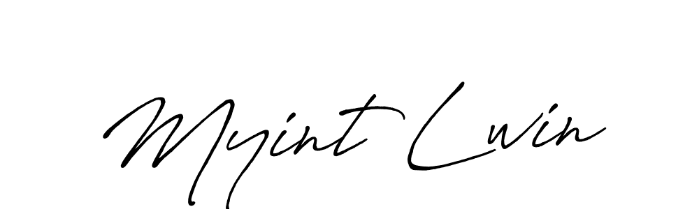 Make a beautiful signature design for name Myint Lwin. With this signature (Antro_Vectra_Bolder) style, you can create a handwritten signature for free. Myint Lwin signature style 7 images and pictures png