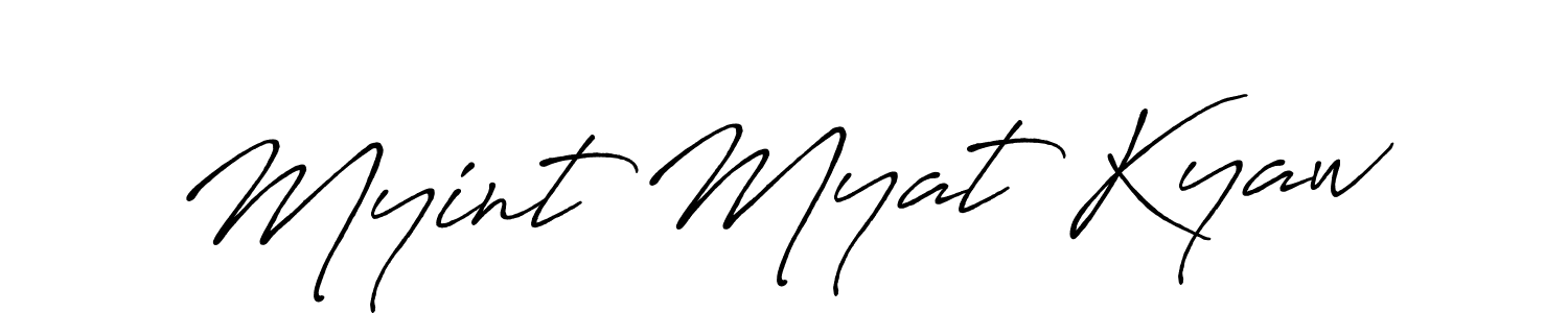 How to make Myint Myat Kyaw signature? Antro_Vectra_Bolder is a professional autograph style. Create handwritten signature for Myint Myat Kyaw name. Myint Myat Kyaw signature style 7 images and pictures png