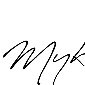 Make a beautiful signature design for name Myk. With this signature (Antro_Vectra_Bolder) style, you can create a handwritten signature for free. Myk signature style 7 images and pictures png