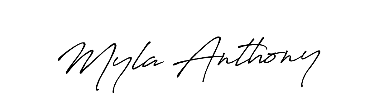 Similarly Antro_Vectra_Bolder is the best handwritten signature design. Signature creator online .You can use it as an online autograph creator for name Myla Anthony. Myla Anthony signature style 7 images and pictures png
