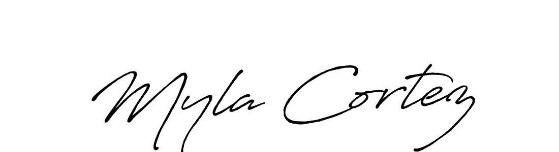 How to make Myla Cortez name signature. Use Antro_Vectra_Bolder style for creating short signs online. This is the latest handwritten sign. Myla Cortez signature style 7 images and pictures png