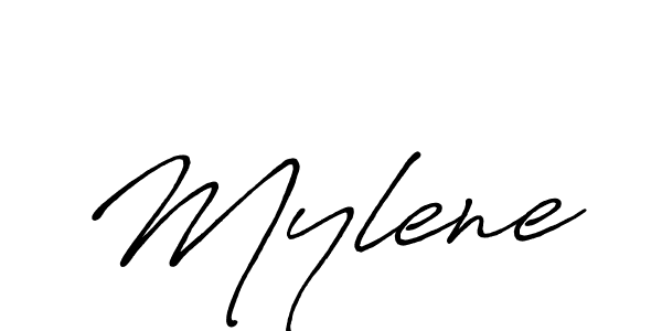 Make a beautiful signature design for name Mylene. With this signature (Antro_Vectra_Bolder) style, you can create a handwritten signature for free. Mylene signature style 7 images and pictures png