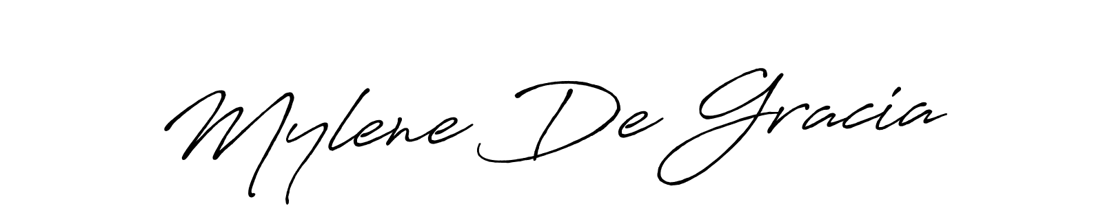 Mylene De Gracia stylish signature style. Best Handwritten Sign (Antro_Vectra_Bolder) for my name. Handwritten Signature Collection Ideas for my name Mylene De Gracia. Mylene De Gracia signature style 7 images and pictures png