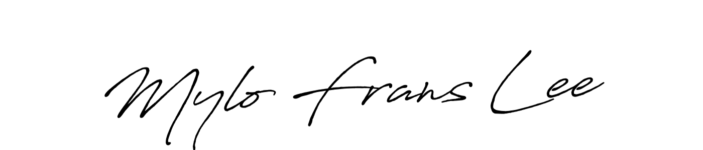 How to make Mylo Frans Lee name signature. Use Antro_Vectra_Bolder style for creating short signs online. This is the latest handwritten sign. Mylo Frans Lee signature style 7 images and pictures png