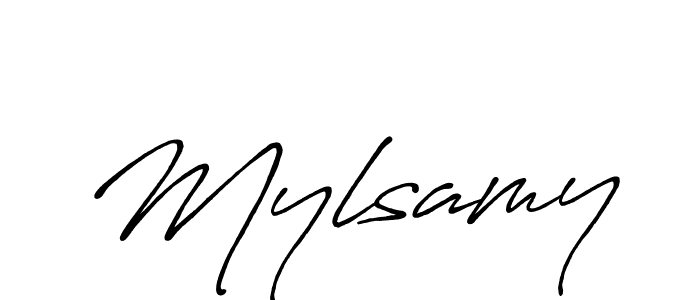 Mylsamy stylish signature style. Best Handwritten Sign (Antro_Vectra_Bolder) for my name. Handwritten Signature Collection Ideas for my name Mylsamy. Mylsamy signature style 7 images and pictures png