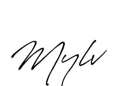 Design your own signature with our free online signature maker. With this signature software, you can create a handwritten (Antro_Vectra_Bolder) signature for name Mylv. Mylv signature style 7 images and pictures png