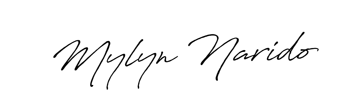 How to make Mylyn Narido name signature. Use Antro_Vectra_Bolder style for creating short signs online. This is the latest handwritten sign. Mylyn Narido signature style 7 images and pictures png