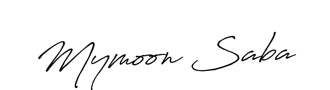 Make a beautiful signature design for name Mymoon Saba. With this signature (Antro_Vectra_Bolder) style, you can create a handwritten signature for free. Mymoon Saba signature style 7 images and pictures png