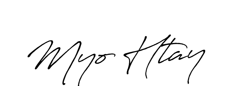 Make a beautiful signature design for name Myo Htay. With this signature (Antro_Vectra_Bolder) style, you can create a handwritten signature for free. Myo Htay signature style 7 images and pictures png