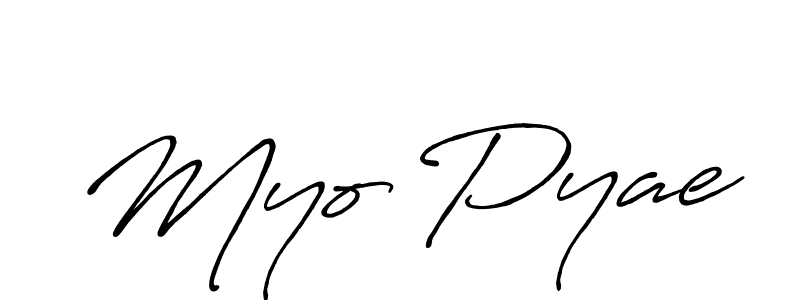 Also we have Myo Pyae name is the best signature style. Create professional handwritten signature collection using Antro_Vectra_Bolder autograph style. Myo Pyae signature style 7 images and pictures png