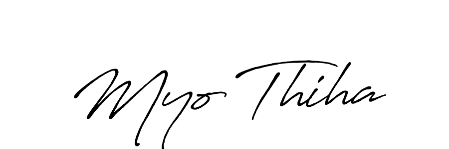 Also You can easily find your signature by using the search form. We will create Myo Thiha name handwritten signature images for you free of cost using Antro_Vectra_Bolder sign style. Myo Thiha signature style 7 images and pictures png