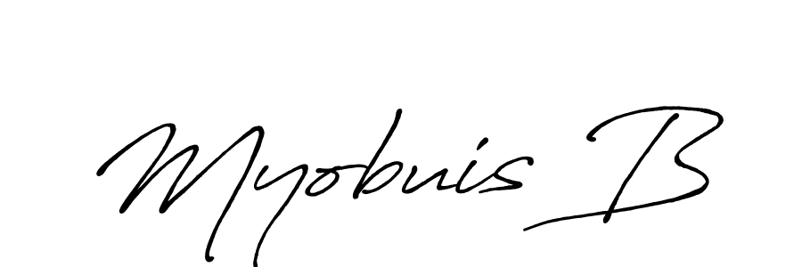 Also we have Myobuis B name is the best signature style. Create professional handwritten signature collection using Antro_Vectra_Bolder autograph style. Myobuis B signature style 7 images and pictures png