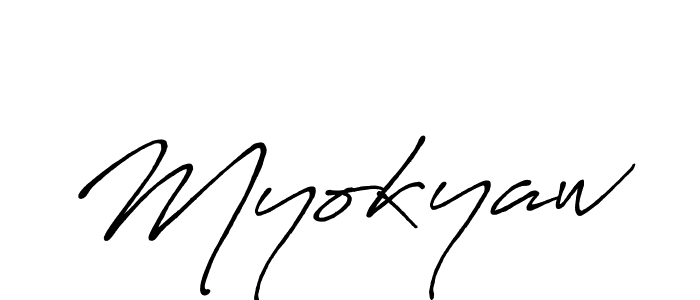 The best way (Antro_Vectra_Bolder) to make a short signature is to pick only two or three words in your name. The name Myokyaw include a total of six letters. For converting this name. Myokyaw signature style 7 images and pictures png