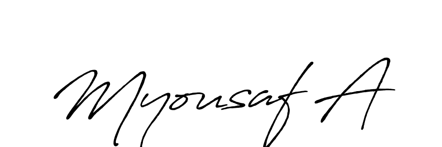 Make a beautiful signature design for name Myousaf A. With this signature (Antro_Vectra_Bolder) style, you can create a handwritten signature for free. Myousaf A signature style 7 images and pictures png