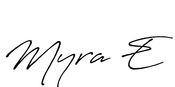 Myra E stylish signature style. Best Handwritten Sign (Antro_Vectra_Bolder) for my name. Handwritten Signature Collection Ideas for my name Myra E. Myra E signature style 7 images and pictures png