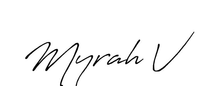 Design your own signature with our free online signature maker. With this signature software, you can create a handwritten (Antro_Vectra_Bolder) signature for name Myrah V. Myrah V signature style 7 images and pictures png