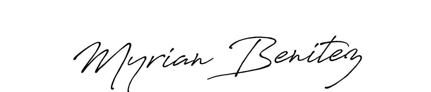 Make a beautiful signature design for name Myrian Benitez. With this signature (Antro_Vectra_Bolder) style, you can create a handwritten signature for free. Myrian Benitez signature style 7 images and pictures png