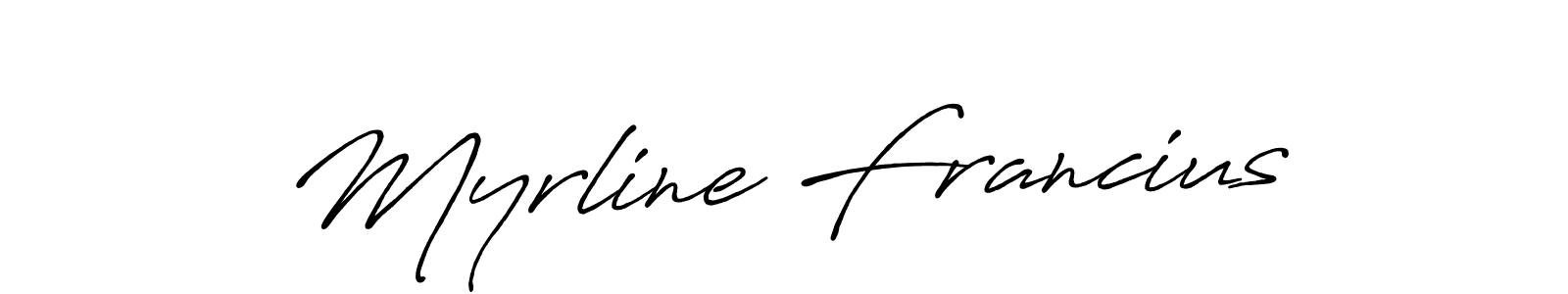 The best way (Antro_Vectra_Bolder) to make a short signature is to pick only two or three words in your name. The name Myrline Francius include a total of six letters. For converting this name. Myrline Francius signature style 7 images and pictures png