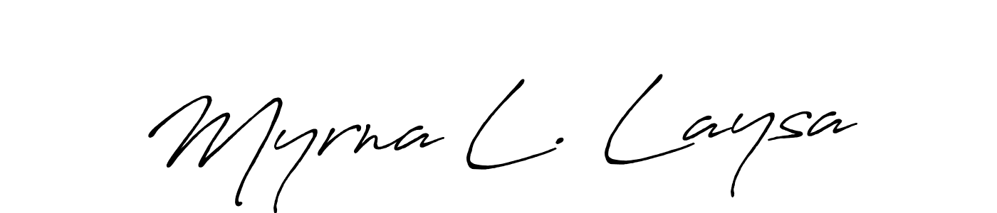 Also You can easily find your signature by using the search form. We will create Myrna L. Laysa name handwritten signature images for you free of cost using Antro_Vectra_Bolder sign style. Myrna L. Laysa signature style 7 images and pictures png