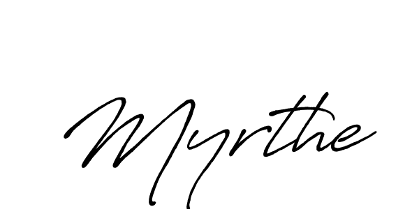 How to make Myrthe name signature. Use Antro_Vectra_Bolder style for creating short signs online. This is the latest handwritten sign. Myrthe signature style 7 images and pictures png
