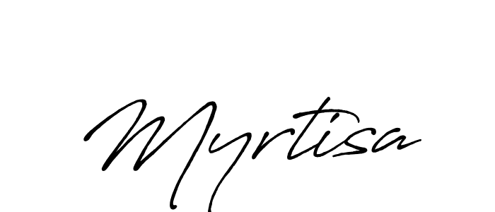 Make a beautiful signature design for name Myrtisa. With this signature (Antro_Vectra_Bolder) style, you can create a handwritten signature for free. Myrtisa signature style 7 images and pictures png