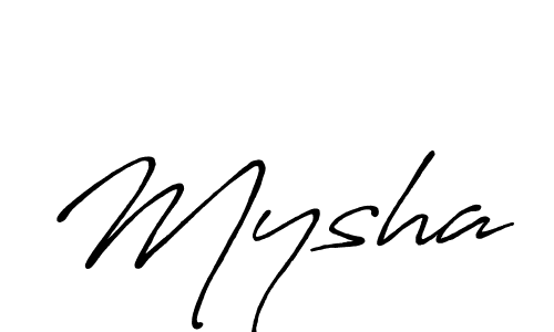 Mysha stylish signature style. Best Handwritten Sign (Antro_Vectra_Bolder) for my name. Handwritten Signature Collection Ideas for my name Mysha. Mysha signature style 7 images and pictures png