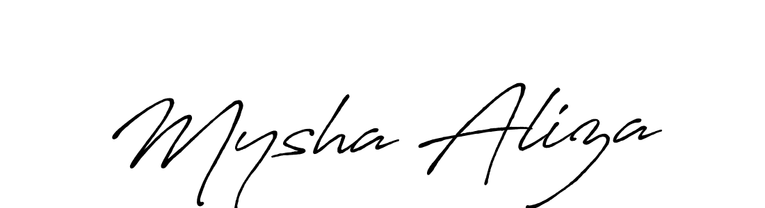 This is the best signature style for the Mysha Aliza name. Also you like these signature font (Antro_Vectra_Bolder). Mix name signature. Mysha Aliza signature style 7 images and pictures png