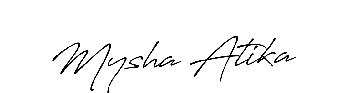 The best way (Antro_Vectra_Bolder) to make a short signature is to pick only two or three words in your name. The name Mysha Atika include a total of six letters. For converting this name. Mysha Atika signature style 7 images and pictures png