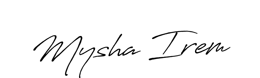 if you are searching for the best signature style for your name Mysha Irem. so please give up your signature search. here we have designed multiple signature styles  using Antro_Vectra_Bolder. Mysha Irem signature style 7 images and pictures png