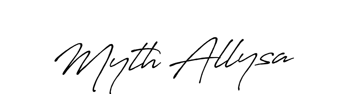 Use a signature maker to create a handwritten signature online. With this signature software, you can design (Antro_Vectra_Bolder) your own signature for name Myth Allysa. Myth Allysa signature style 7 images and pictures png