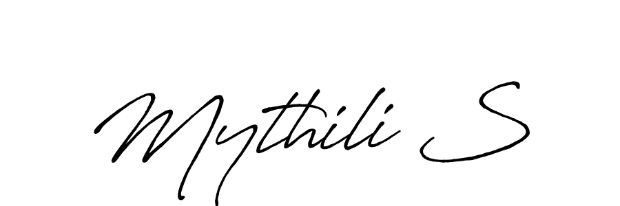 Create a beautiful signature design for name Mythili S. With this signature (Antro_Vectra_Bolder) fonts, you can make a handwritten signature for free. Mythili S signature style 7 images and pictures png