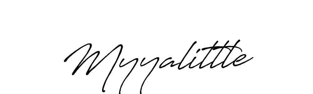 Use a signature maker to create a handwritten signature online. With this signature software, you can design (Antro_Vectra_Bolder) your own signature for name Myyalittle. Myyalittle signature style 7 images and pictures png
