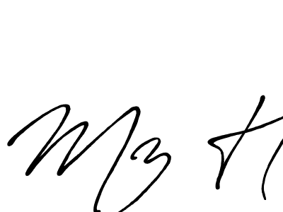 Use a signature maker to create a handwritten signature online. With this signature software, you can design (Antro_Vectra_Bolder) your own signature for name Mz H. Mz H signature style 7 images and pictures png